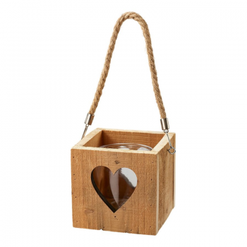 Holzlaterne "Herz" zum Hängen (13 cm)